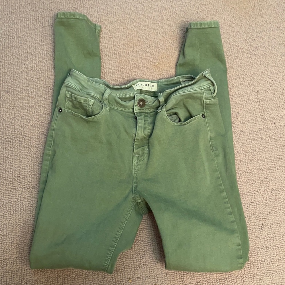 High waisted Green Jeans